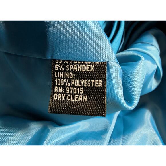 NWOT! ZAC & RACHEL! TURQUOISE BLUE BELTED WAIST 2 PC JACKET & SKIRT SUIT! SZ 14 - Picture 10 of 11